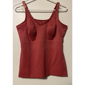 Ruby Ribbon Heritage Cami Size 38 Bra/Shapewear Style #1867 Mineral Red